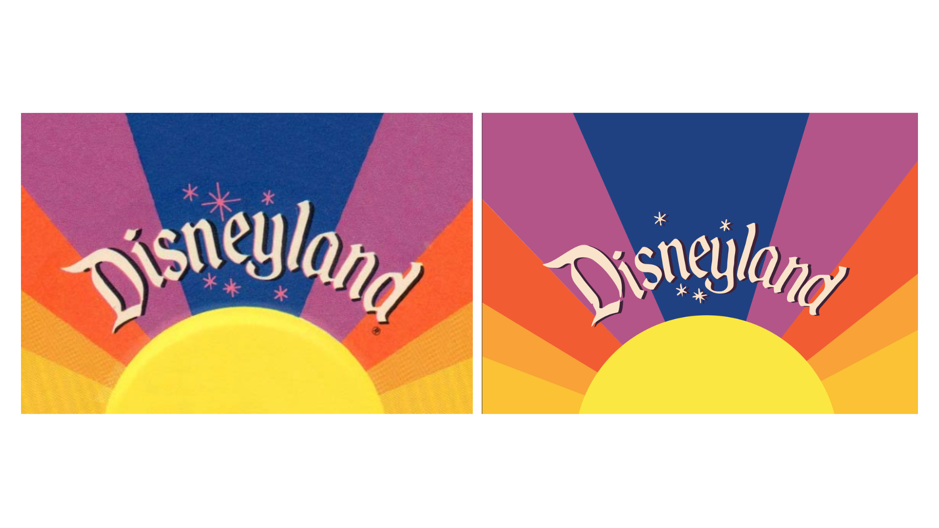 Disneyland logo before and after